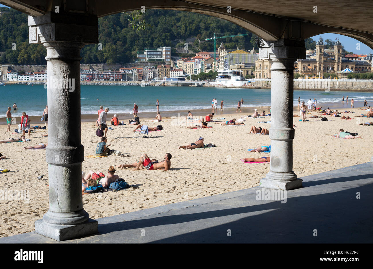 The beach at San Sebastian, Spain Stock Photo