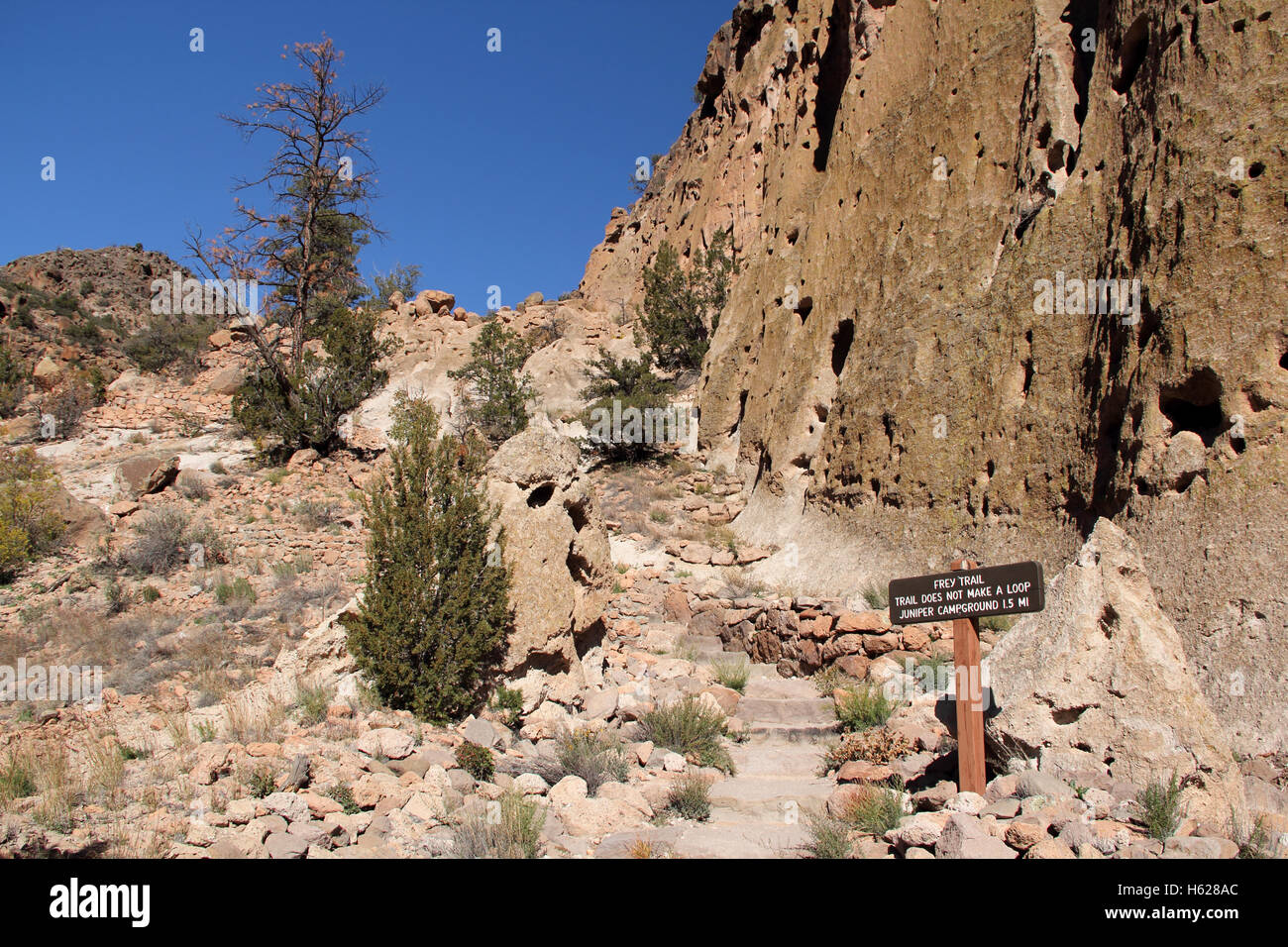Bandelier National Monument, site of an ancient Anasazi community in the state of New Mexico Stock Photo