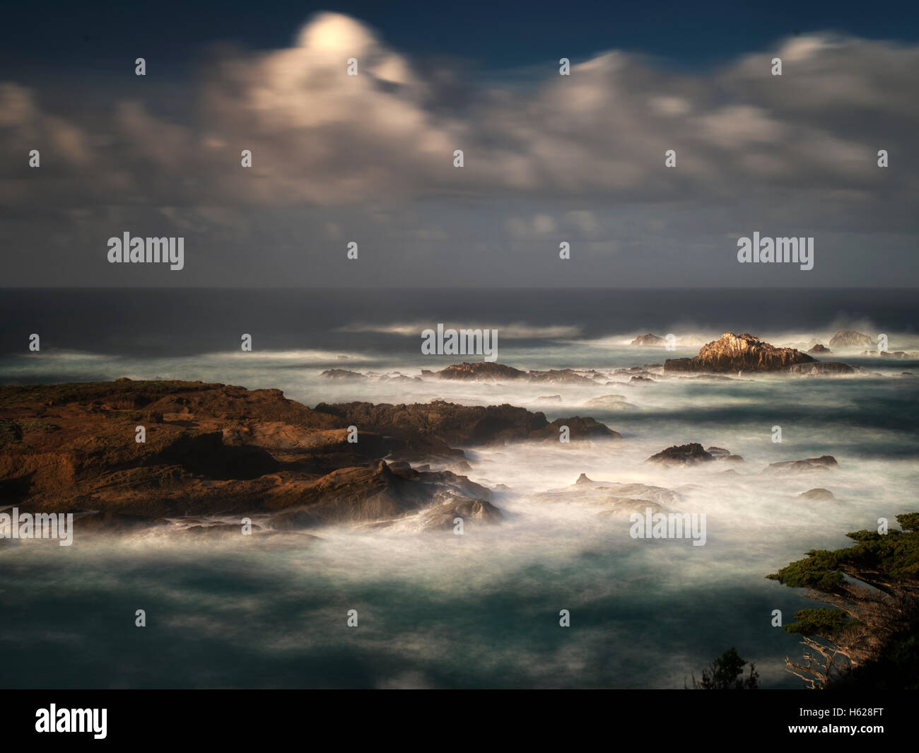 Coastline with waves. Point Lobos State Reserve. California Stock Photo