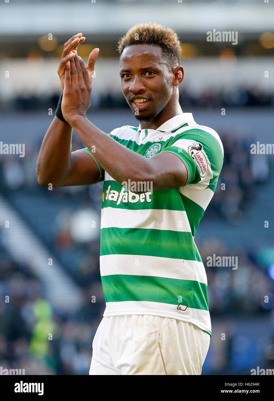 Celtic's Moussa Dembele at the end of the Betfred Cup, Semi Final match at Hampden Park, Glasgow. Stock Photo