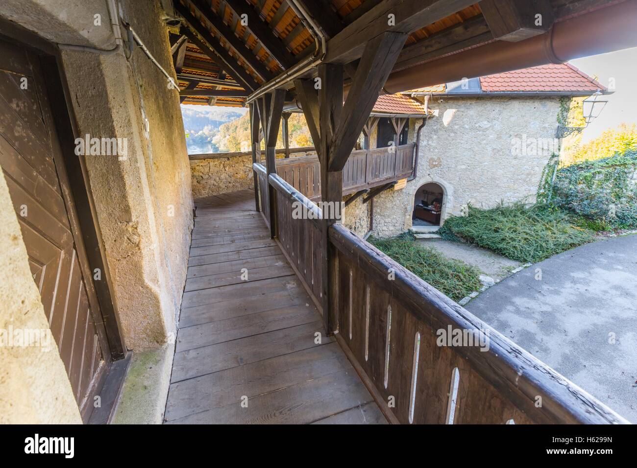 Ozalj medieval old town in Croatia near Karlovac preserved restored Stock Photo