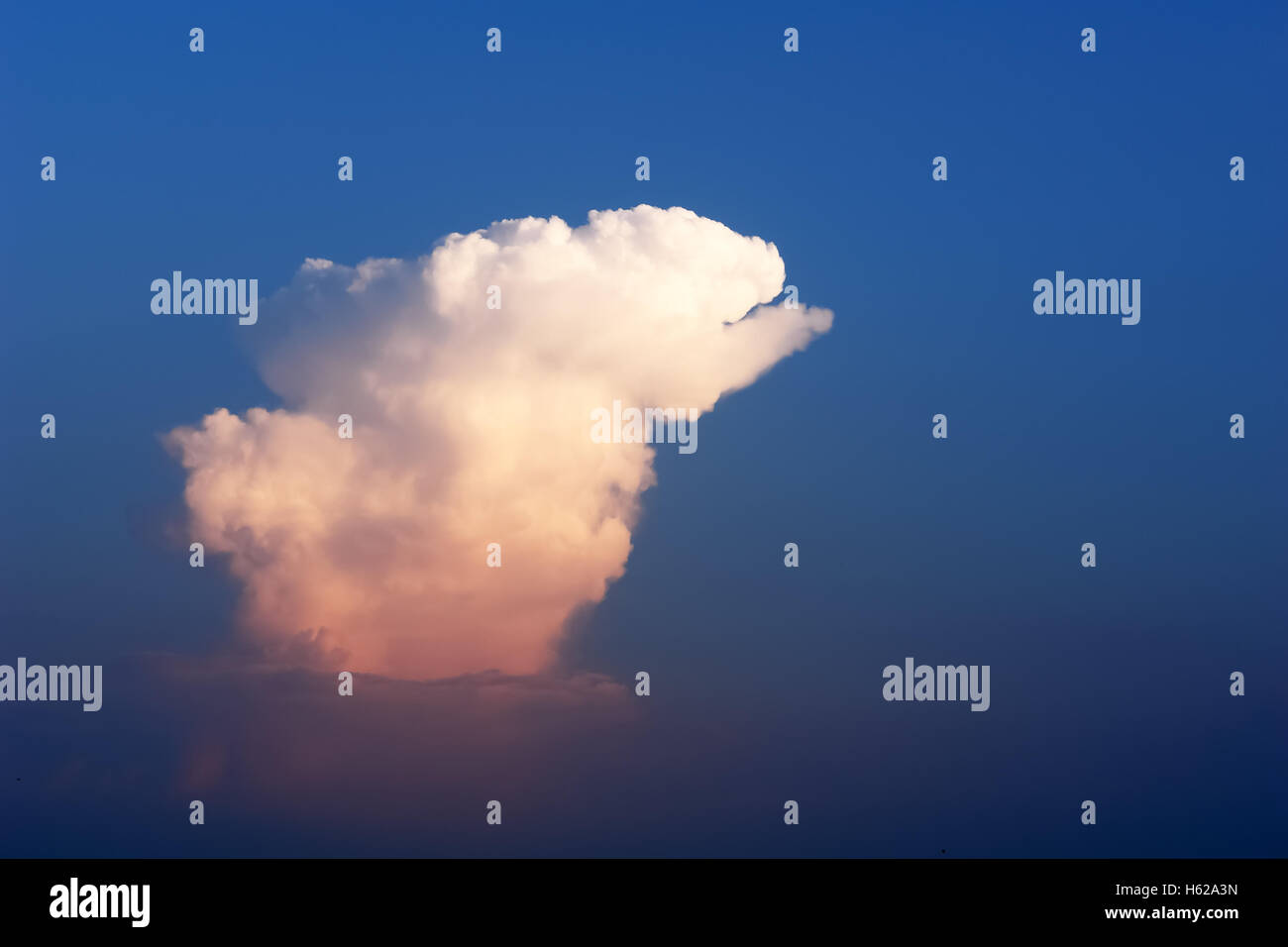 Cloud of the freakish form on the sunset in summer. Stock Photo