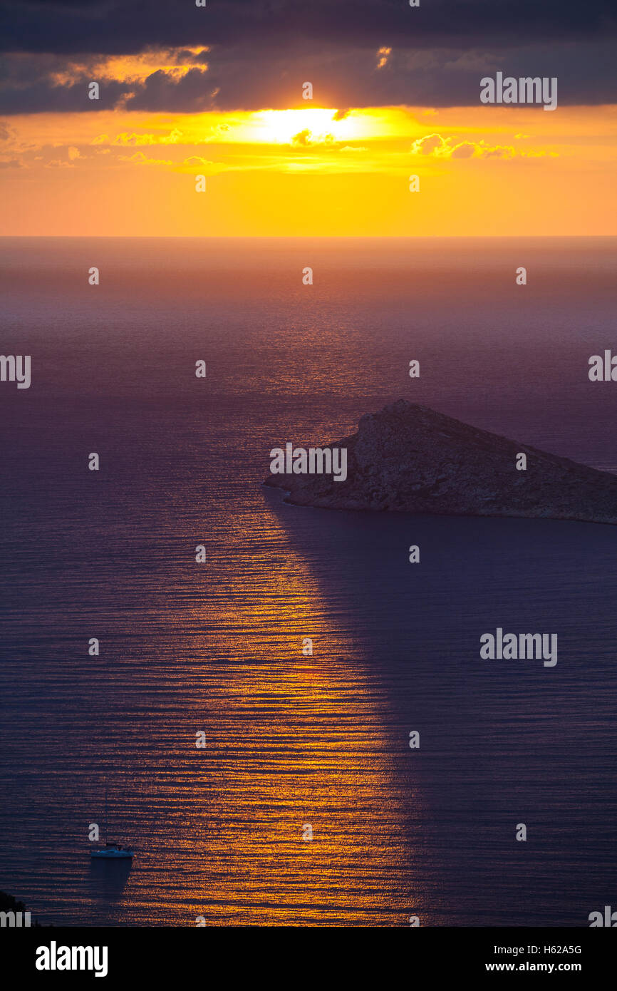 Sunset on Kalimnos / Kalymnos Island, Greece, Europe. Stock Photo
