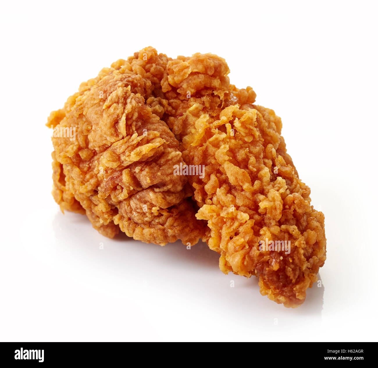 Breaded chicken wing isolated on white background, top view Stock Photo