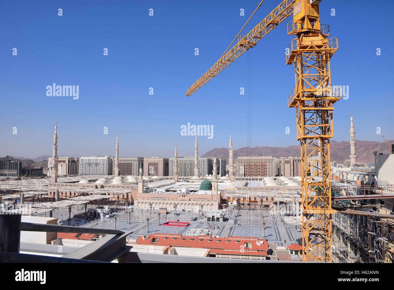 General view of the Prophet's Mosque (Al Masjid Al Nabawi) Stock Photo