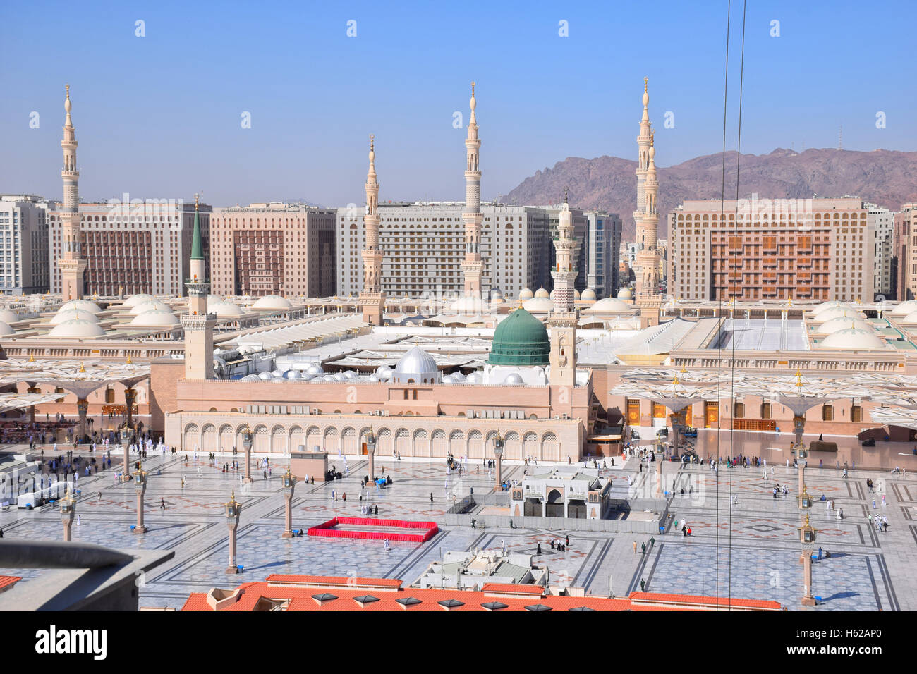 General view of the Prophet's Mosque (Al Masjid Al Nabawi) Stock Photo
