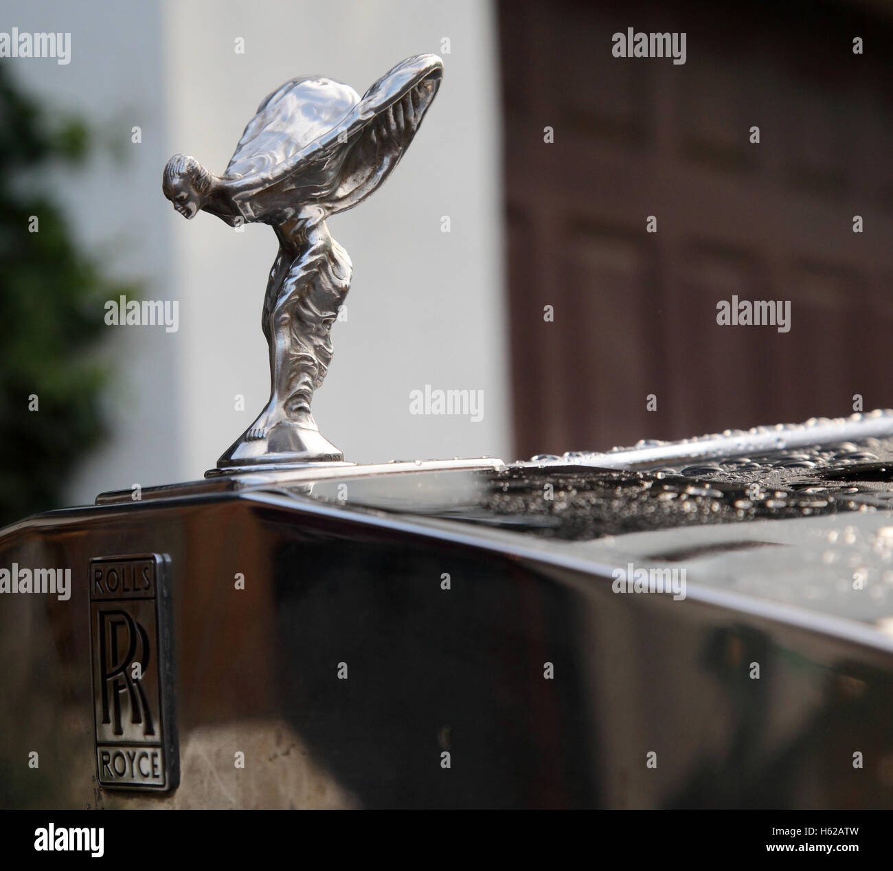 The Spirit of Ecstasy, bonnet emblem on a Rolls Royce car. Stock Photo