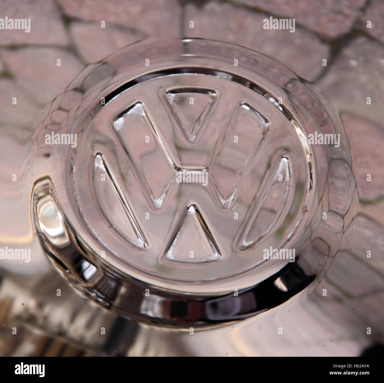 A Volkswagen chrome hubcap Stock Photo