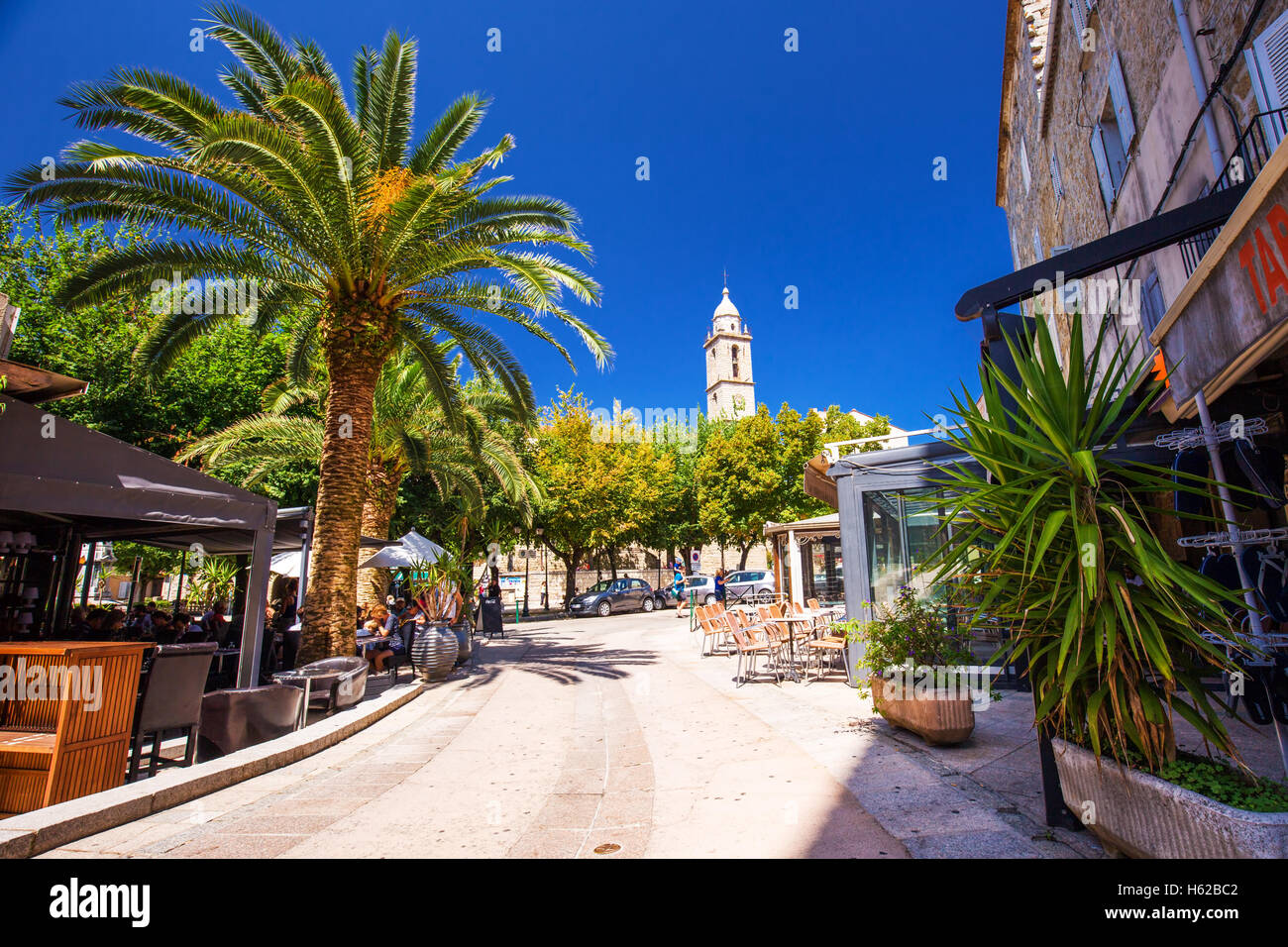 Old city center of Sartene town, Corsica, France, Europe Stock Photo ...