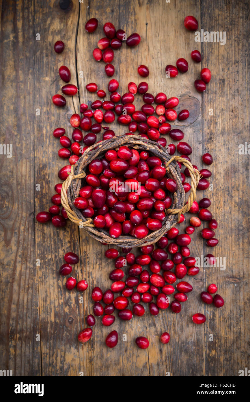 Cranberries in basket Stock Photo Alamy