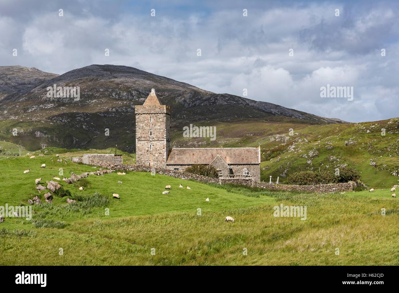 UK, Scotland, Isle of Harris, Rodel, view to St Clement's Church Stock Photo