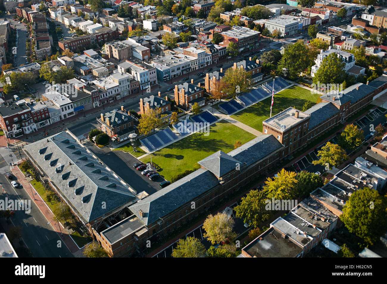 USA, Washington, D.C., Aerial photograph of the Marine Corps Barracks