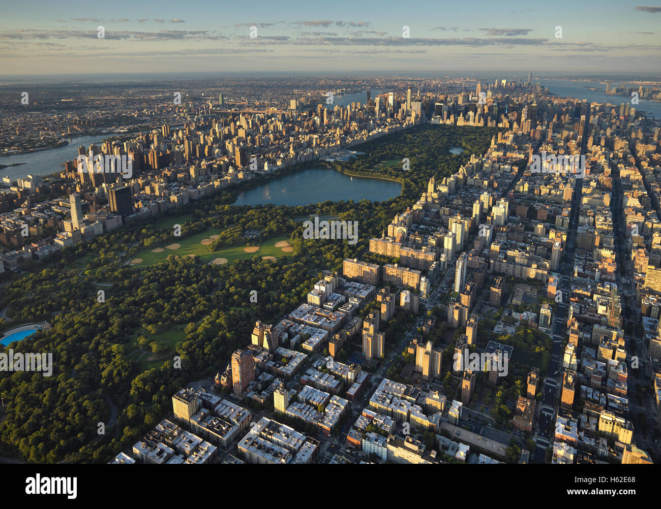 USA, New York City, Aerial photograph of Central Park in Manhattan ...