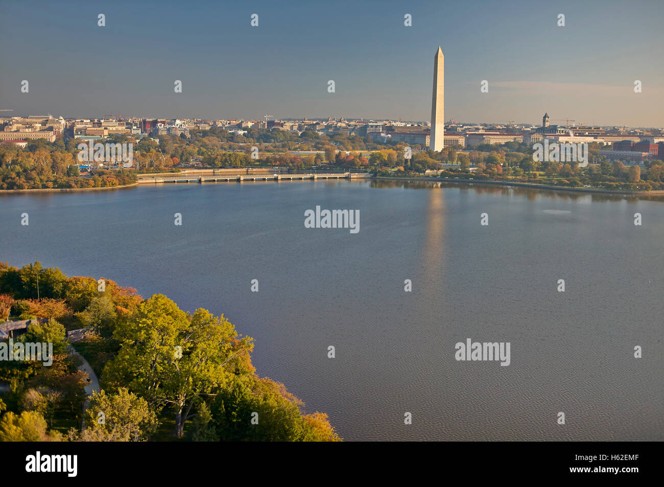USA, Washington, D.C., Aerial photograph of Washington Monument Stock Photo