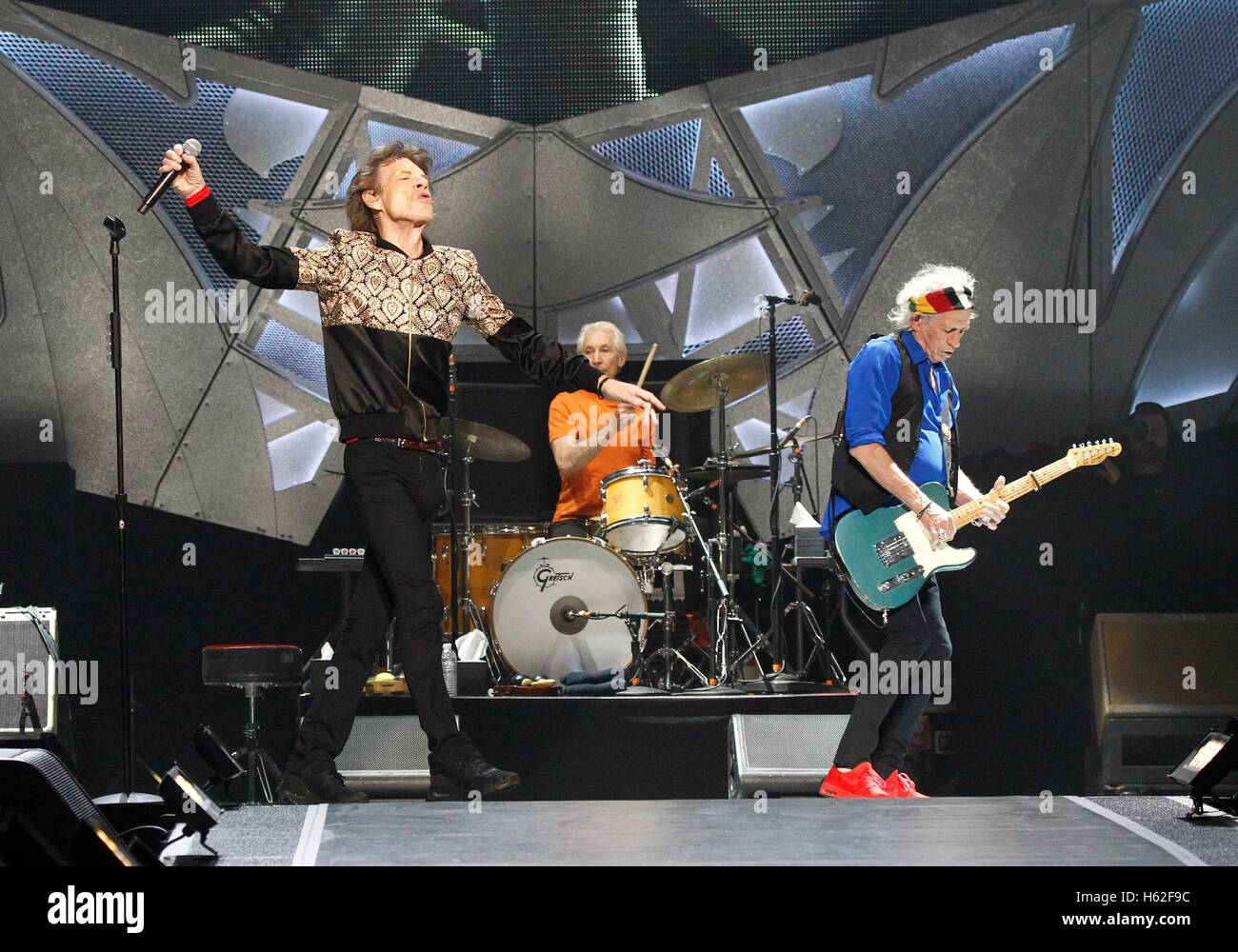 Las Vegas, NV, USA. 22nd Oct, 2016. Mick Jagger, Charlie Watts and