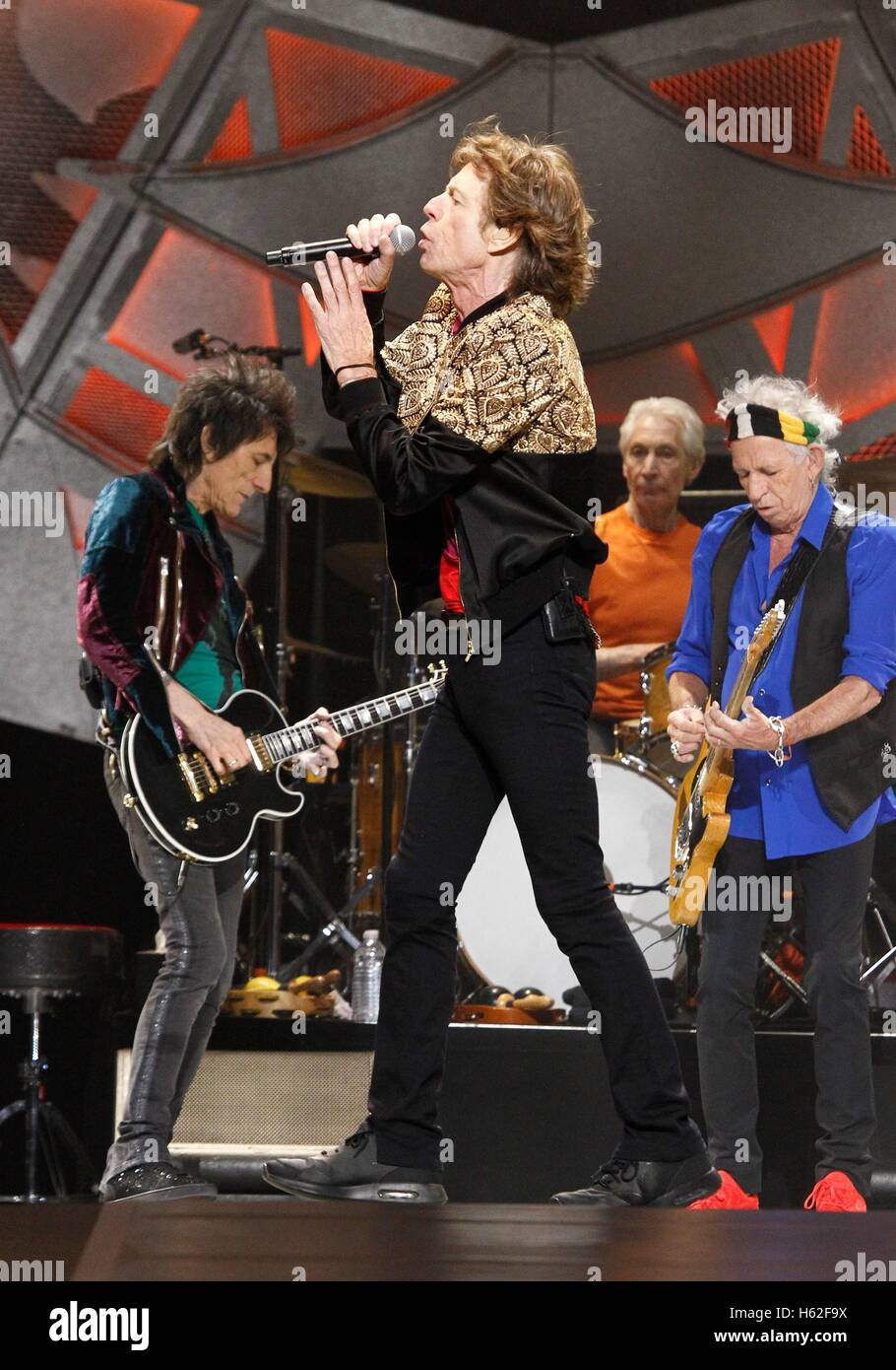 Las Vegas, NV, USA. 22nd Oct, 2016. Ronnie Wood, Mick Jagger, Charlie