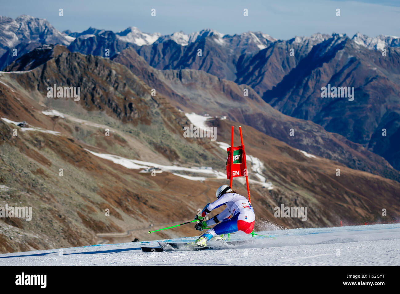 Solden, Austria. 23rd Oct, 2016. Sandro Jenal of Switzerland competes during the first run of the FIS World Cup Men's Giant Slalom race in Solden, Austria on October 23, 2016. Credit:  Jure Makovec/Alamy Live News Stock Photo