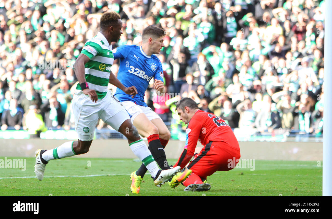 Hampden Park, Glasgow, Scotland. 23rd Oct, 2016. Betfred Cup Semi Final Football. Rangers versus Celtic. Moussa Dembele scores the only goal of the match Credit:  Action Plus Sports/Alamy Live News Stock Photo