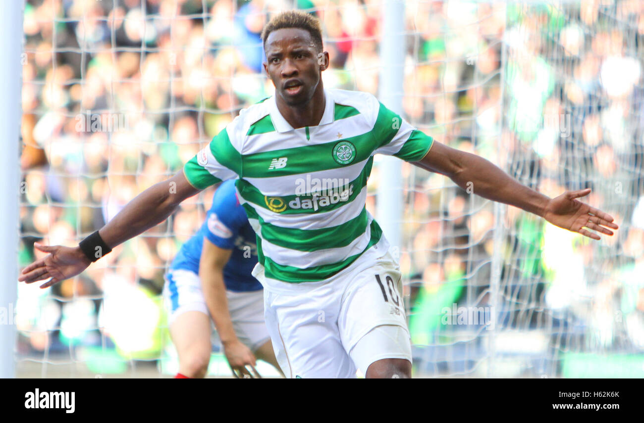 Hampden Park, Glasgow, Scotland. 23rd Oct, 2016. Betfred Cup Semi Final Football. Rangers versus Celtic. Moussa Dembele celebrates the only goal of the match Credit:  Action Plus Sports/Alamy Live News Stock Photo
