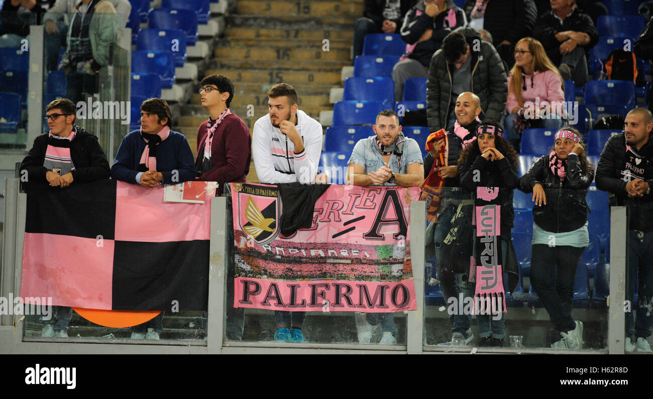 Fans of Palermo Football Club show their colors on game day