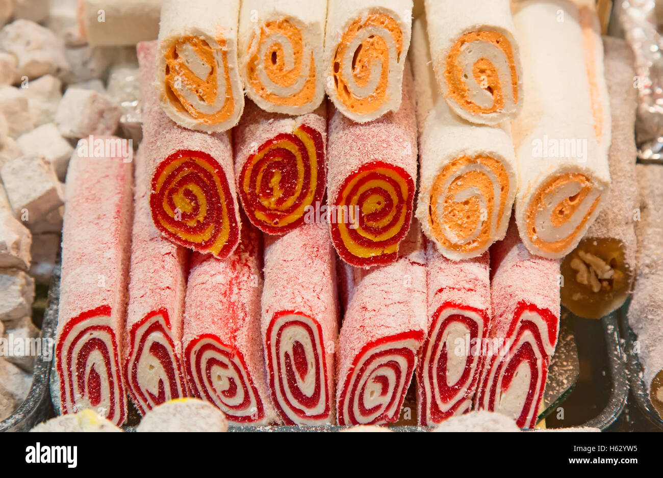 Famous turkish delights on the market Stock Photo Alamy