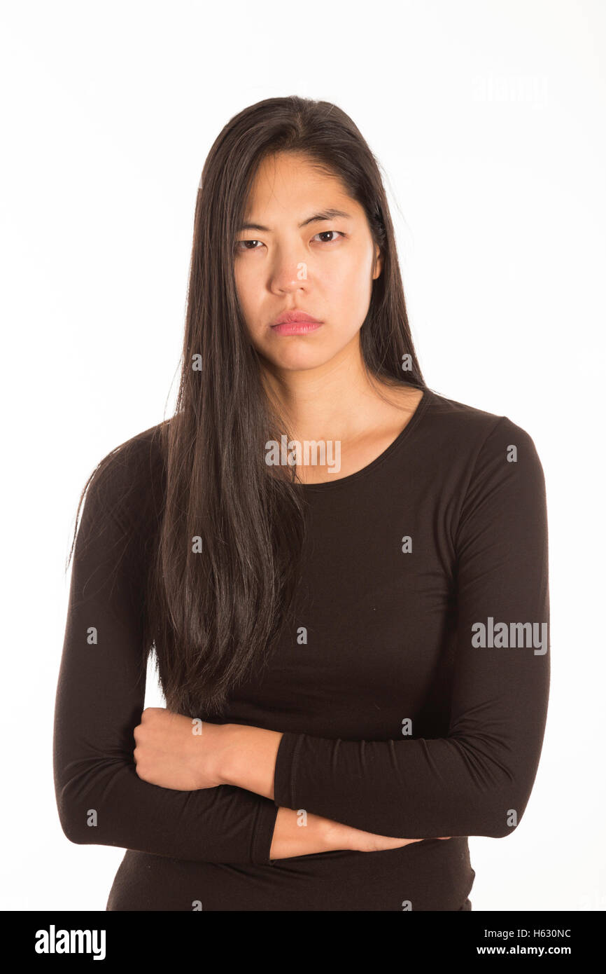 Young Japanese Woman with White Background (series Stock Photo - Alamy