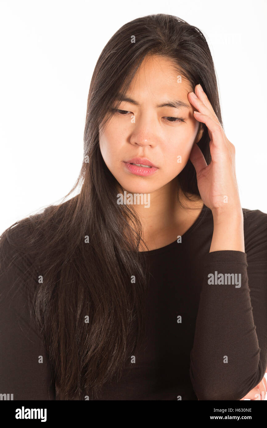 Young Japanese Woman with White Background (series) Stock Photo