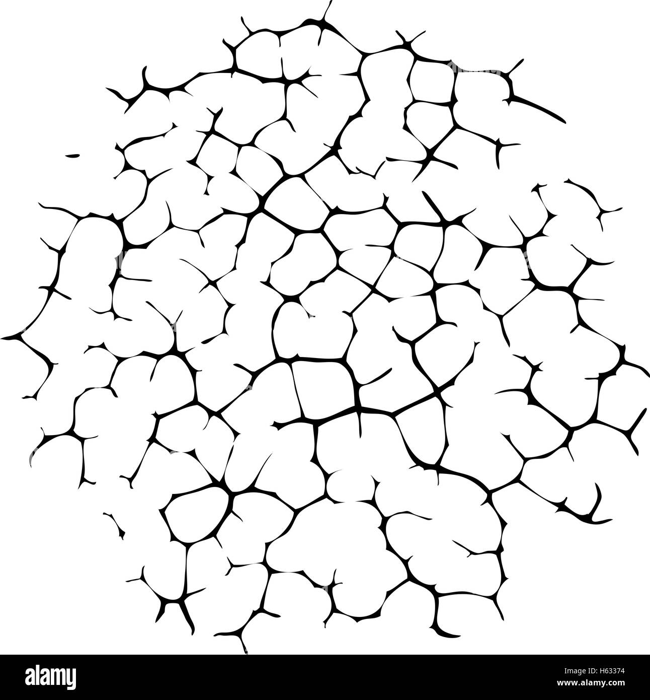 vector black and white cracked wall or desert land background Stock Vector