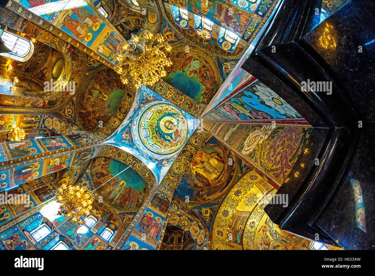ST. PETERSBURG, RUSSIA - JULY 14, 2016: Interior of Church of the Savior on Spilled Blood. Architectural landmark and monument t Stock Photo