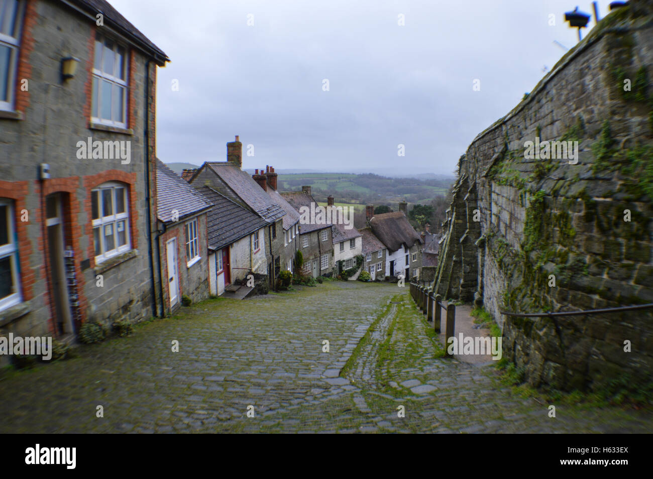 Hill, Shaftesbury, Somerset, Hovis, Gold Hill Stock Photo Alamy