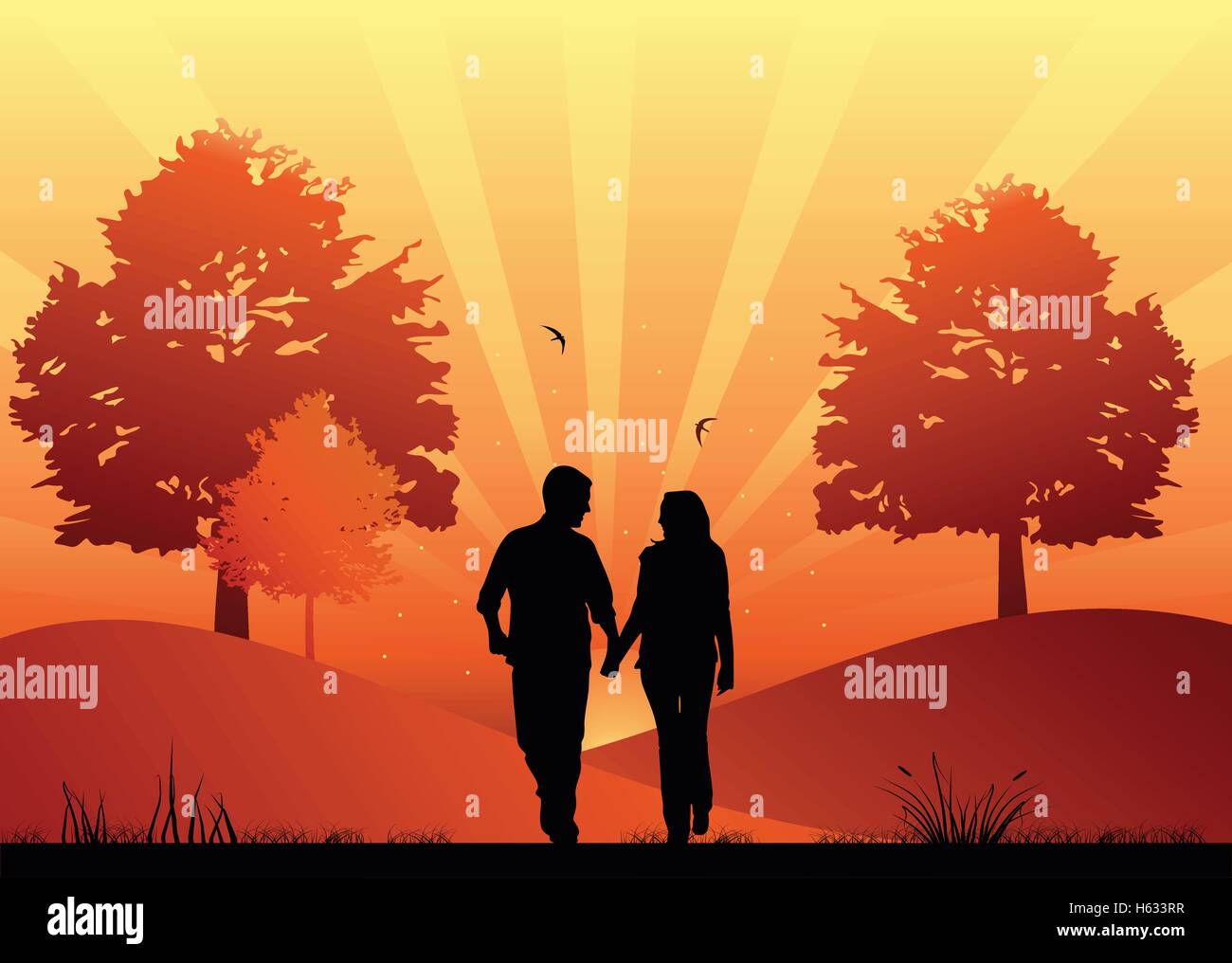Family walking hand in Stock Vector Images - Alamy