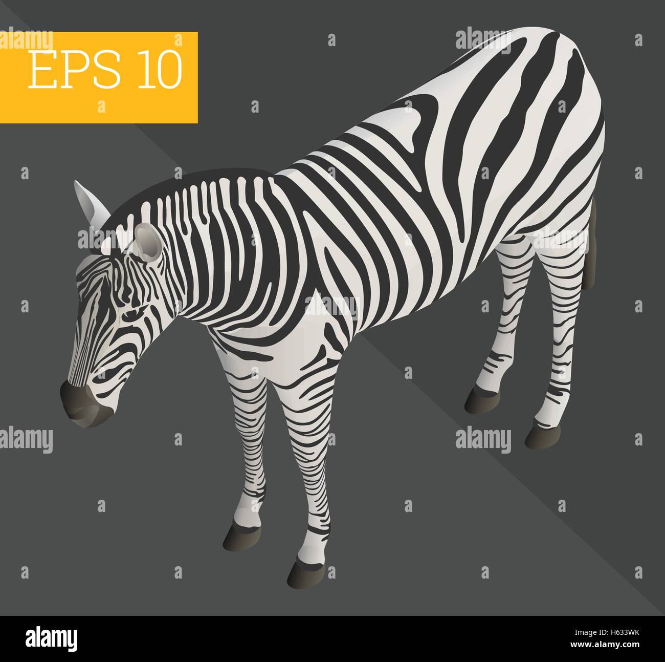 zebra isometric vector illustration Stock Vector Image & Art - Alamy