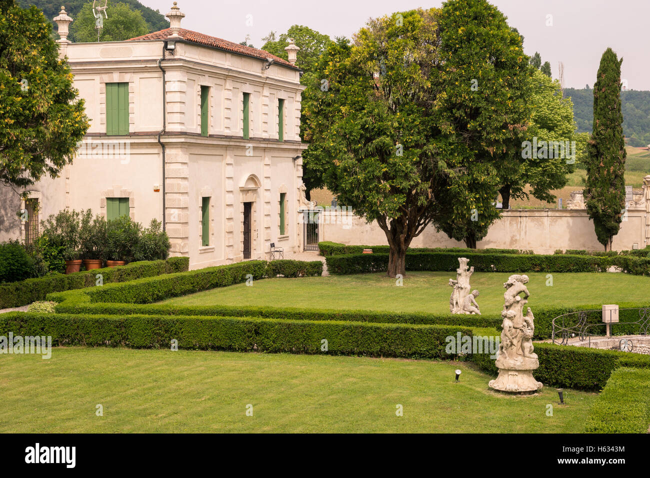 Vicenza, Italy May 13, 2015 Park of Villa Cordellina Lombardi, built
