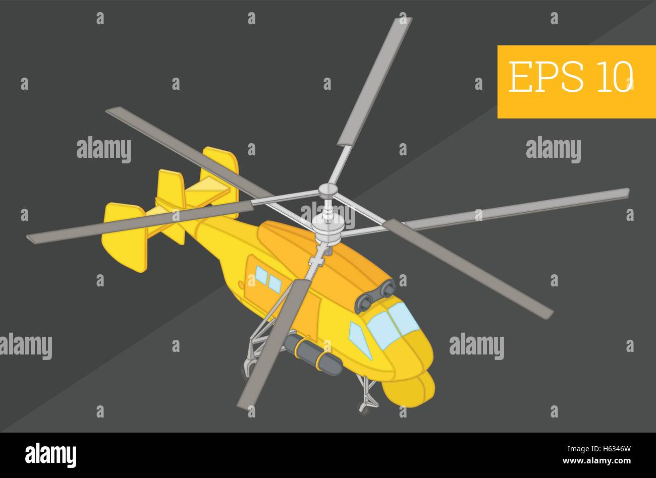 helicopter isometric vector illustration Stock Vector