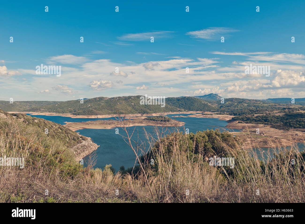 A view of Sardinia, Liscia lake, near Luras city Stock Photo