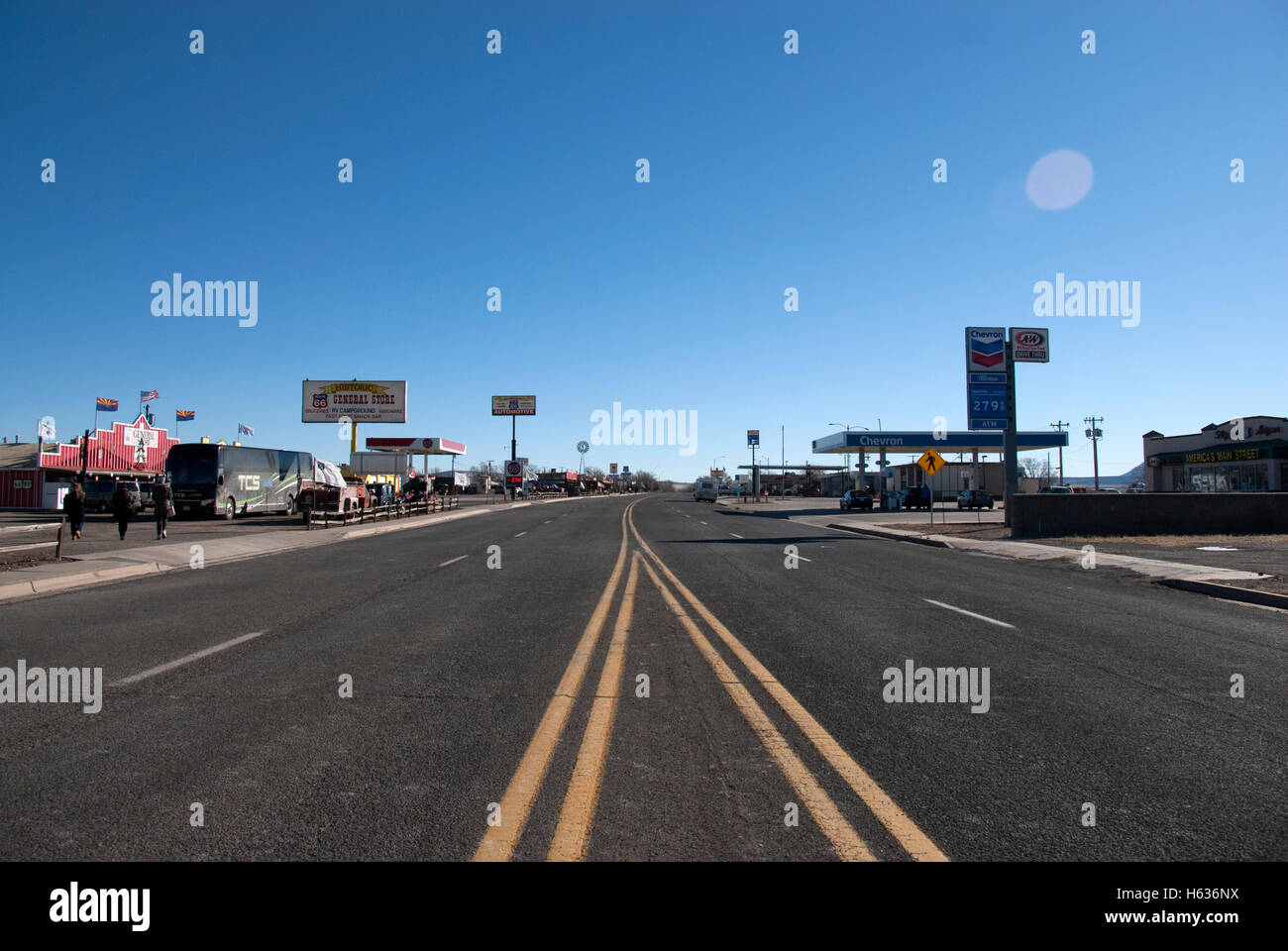 POV of road, Seligman, Arizona, USA Stock Photo Alamy