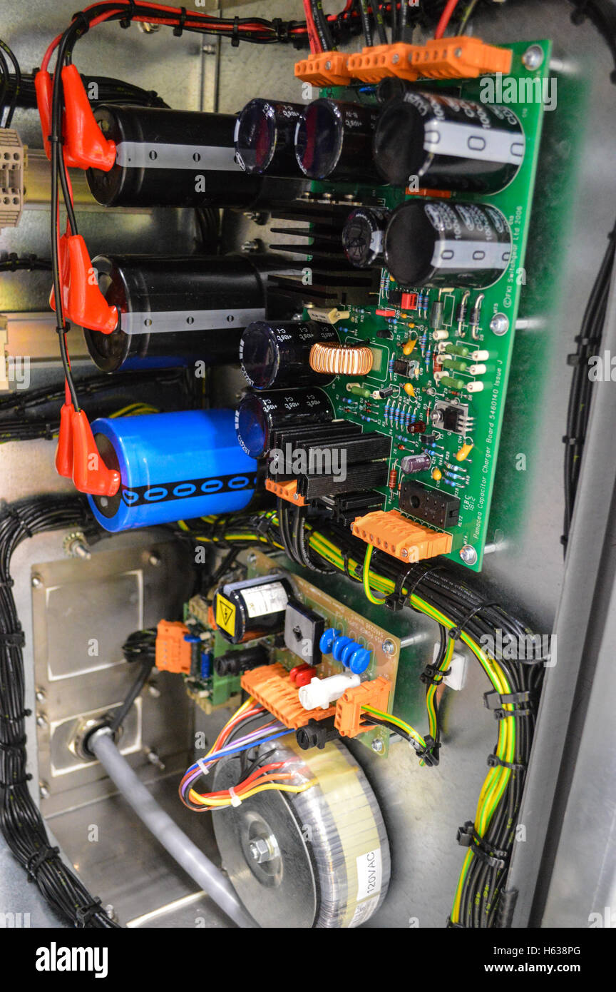 Construction of electrical control cabinet Stock Photo