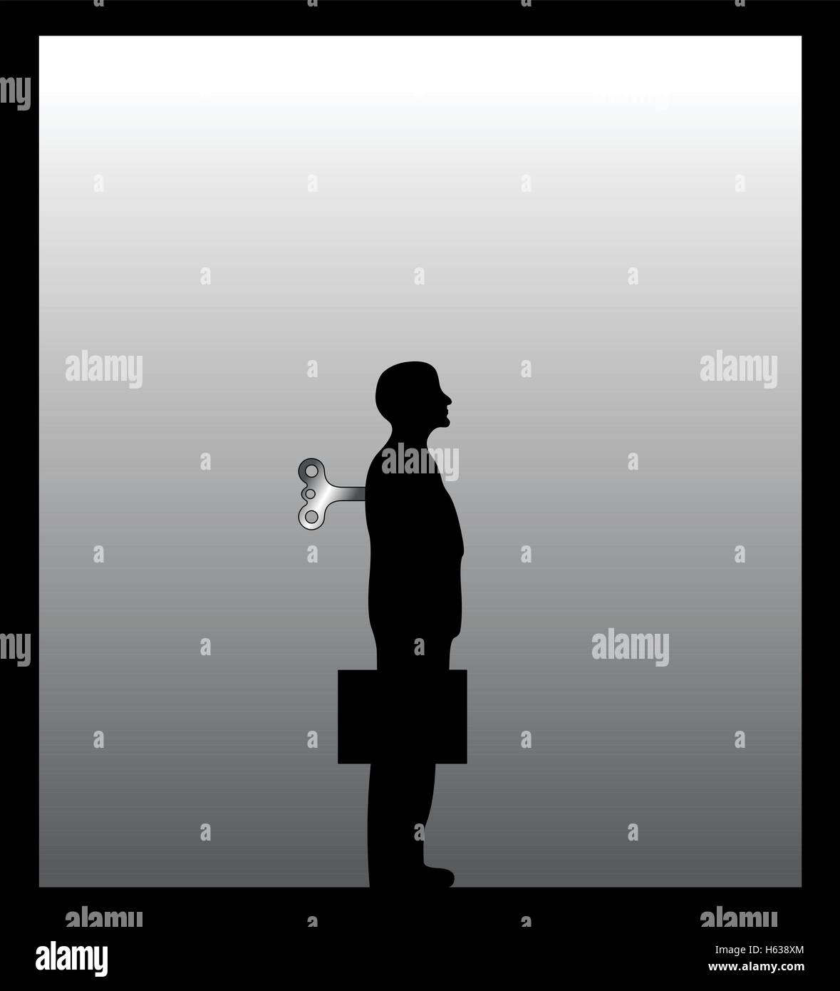 Vector illustration of businessman silhouette with briefcase Stock ...