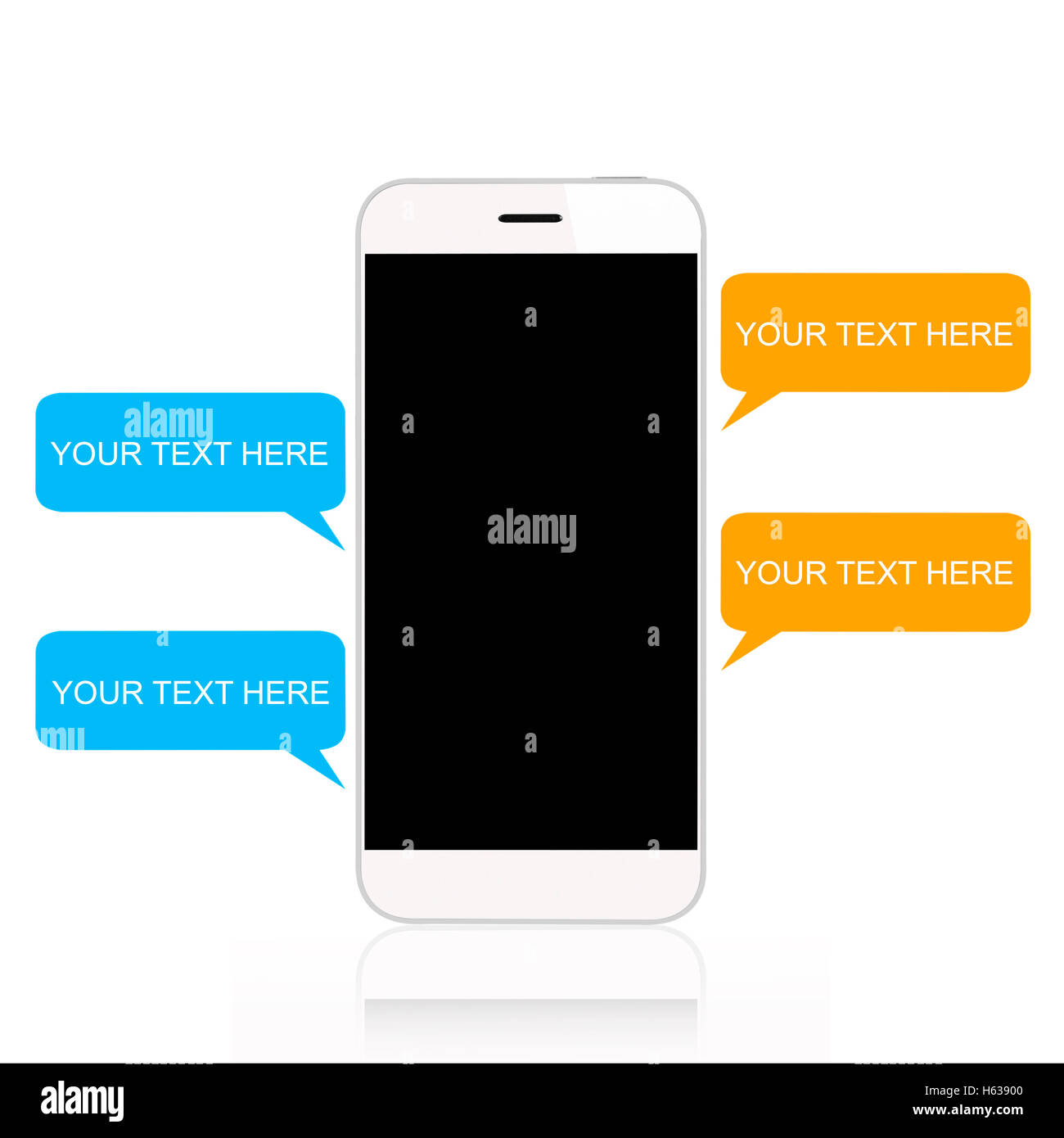 Smartphone with chat template Stock Photo