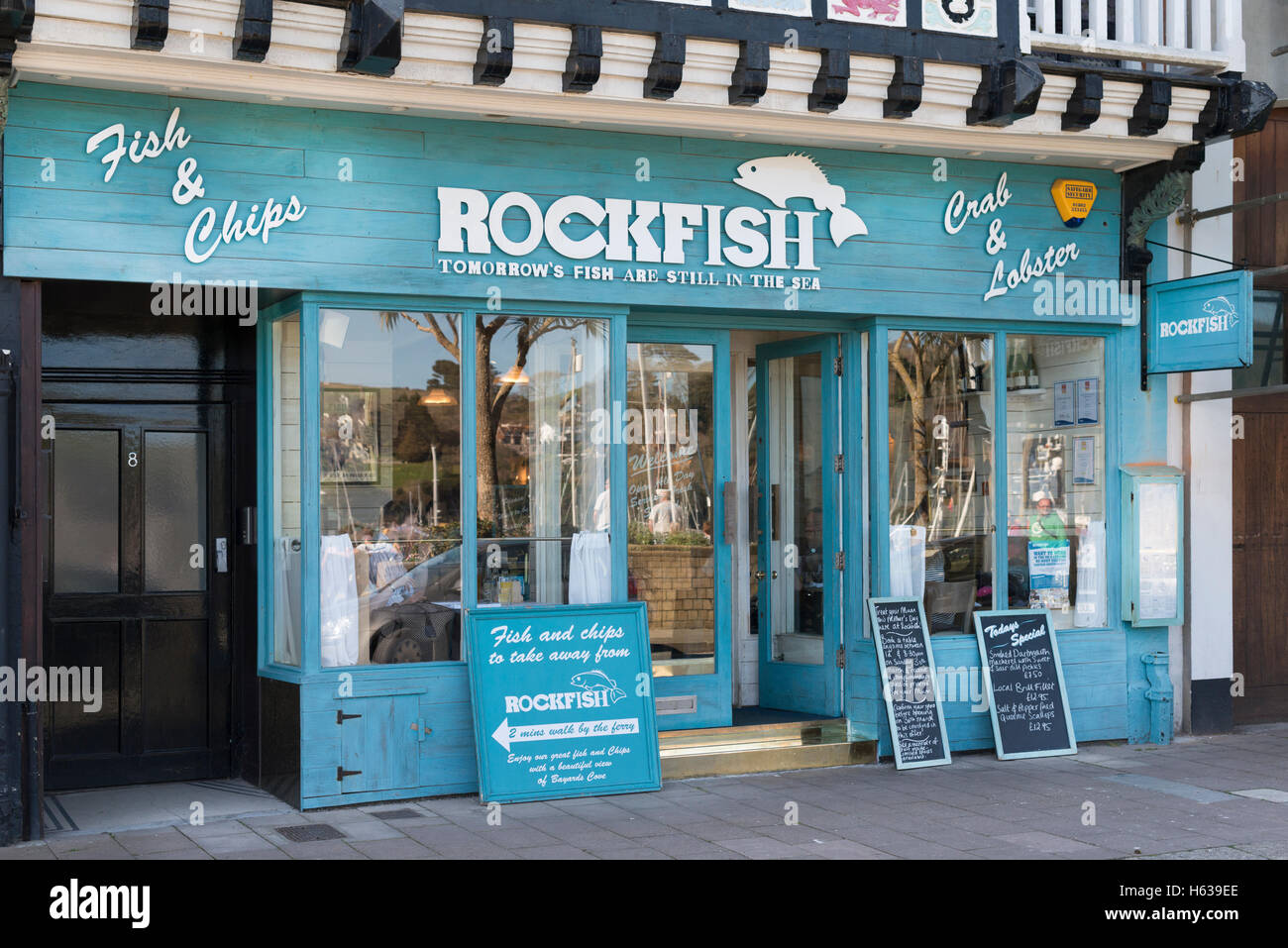 Mitch Tonks' Rockfish Seafood Restaurant shopfront and entrance on the