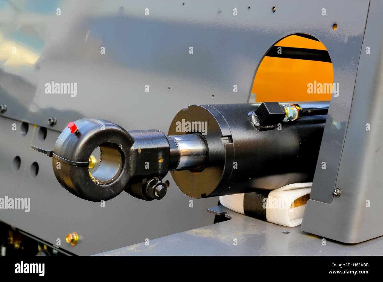 Hydraulic cylinder system of forklift Stock Photo Alamy