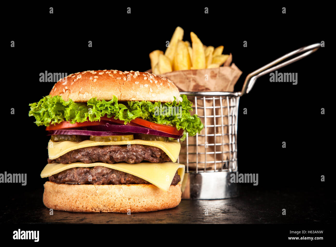 Big king burger hi-res stock photography and images - Alamy