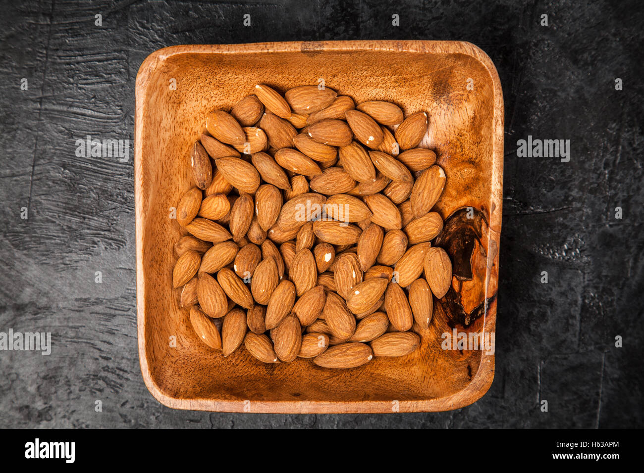 Almonds top view Stock Photo - Alamy