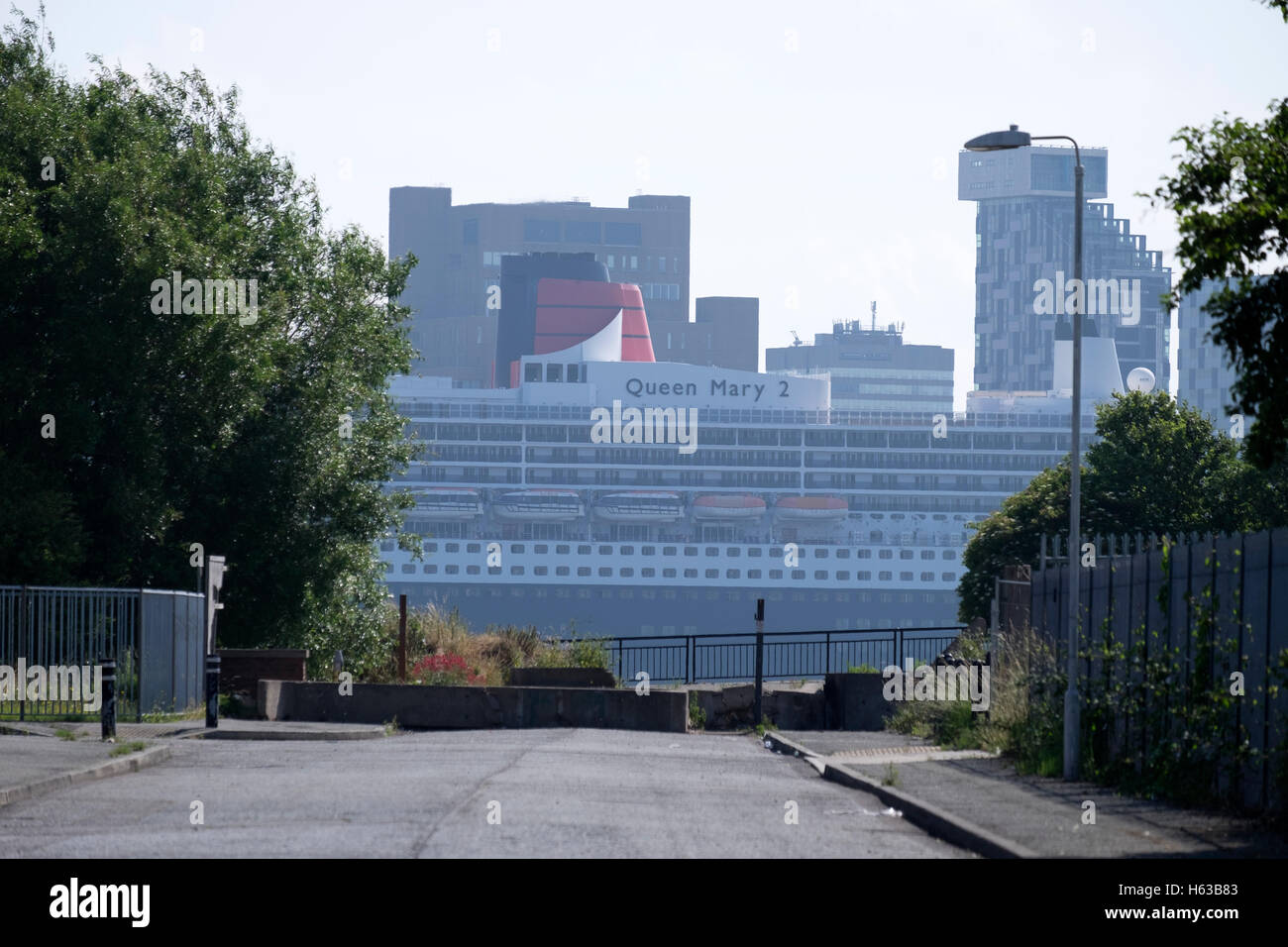 Queen Mary 2 Cunard Ship Liverpool Stock Photo