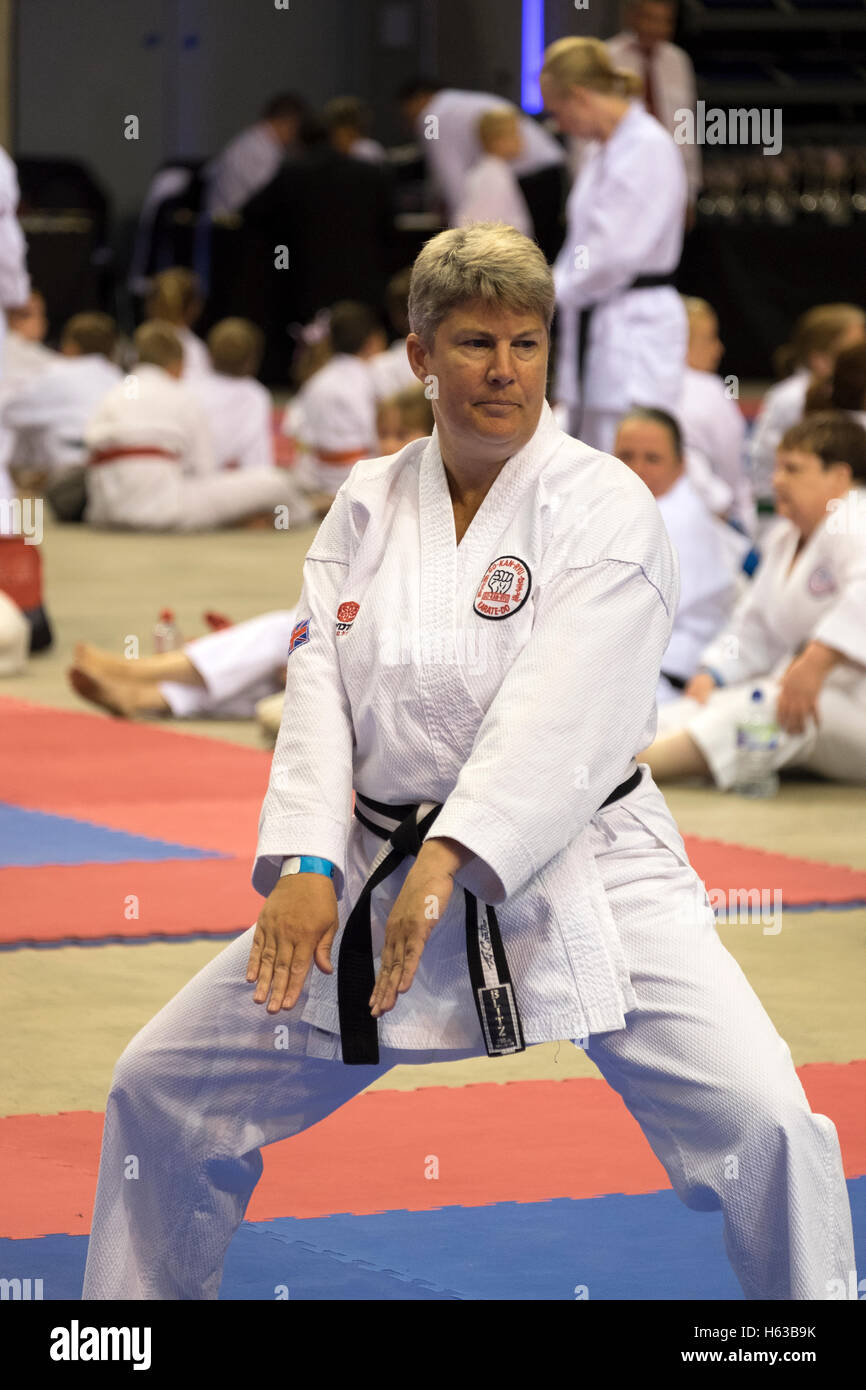 Old Lady Retired Martial Arts Karate Stock Photo