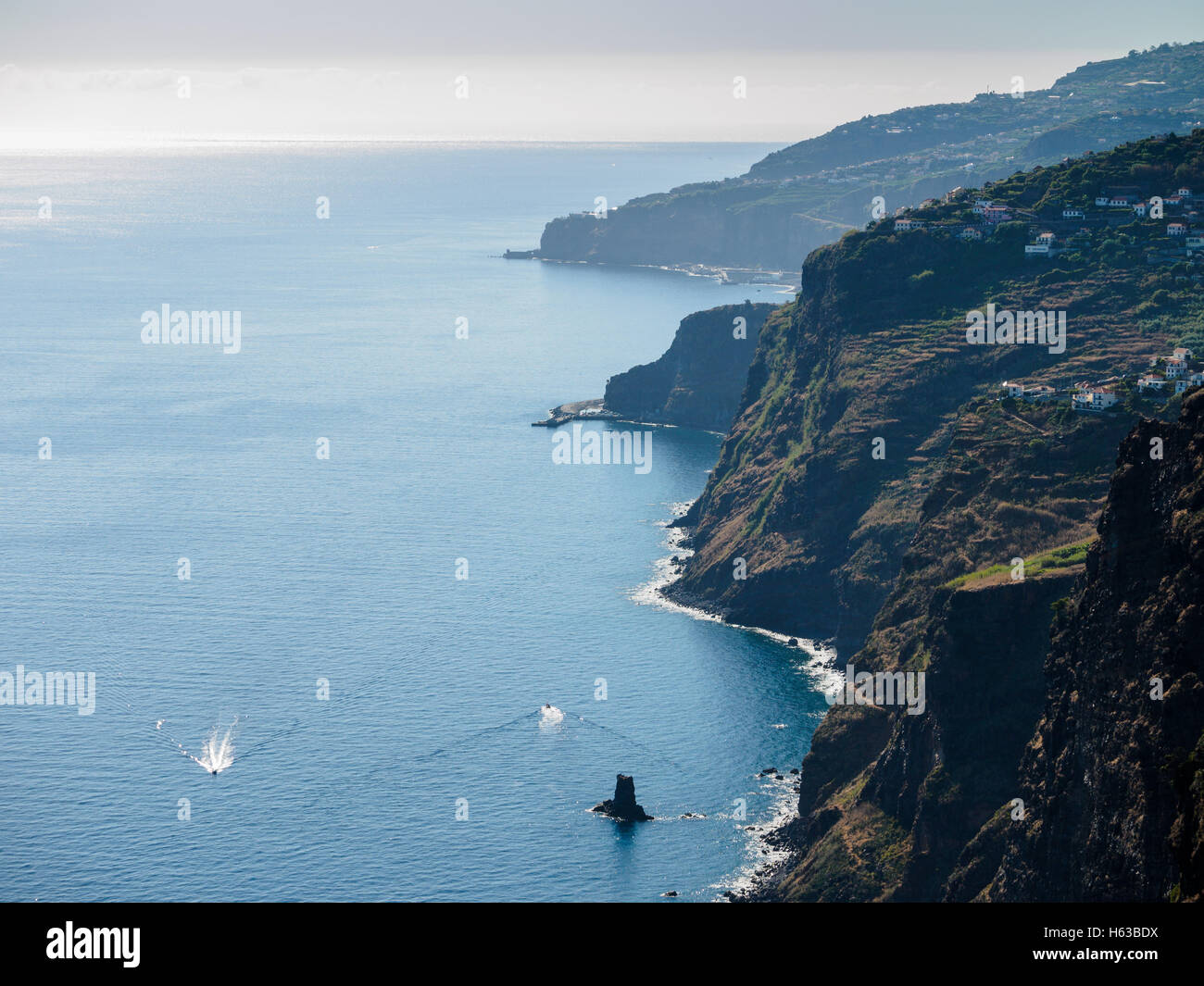 The South Coast between Faja dos Padres and Ponta do Sol on the Portuguese island of Madeira Stock Photo
