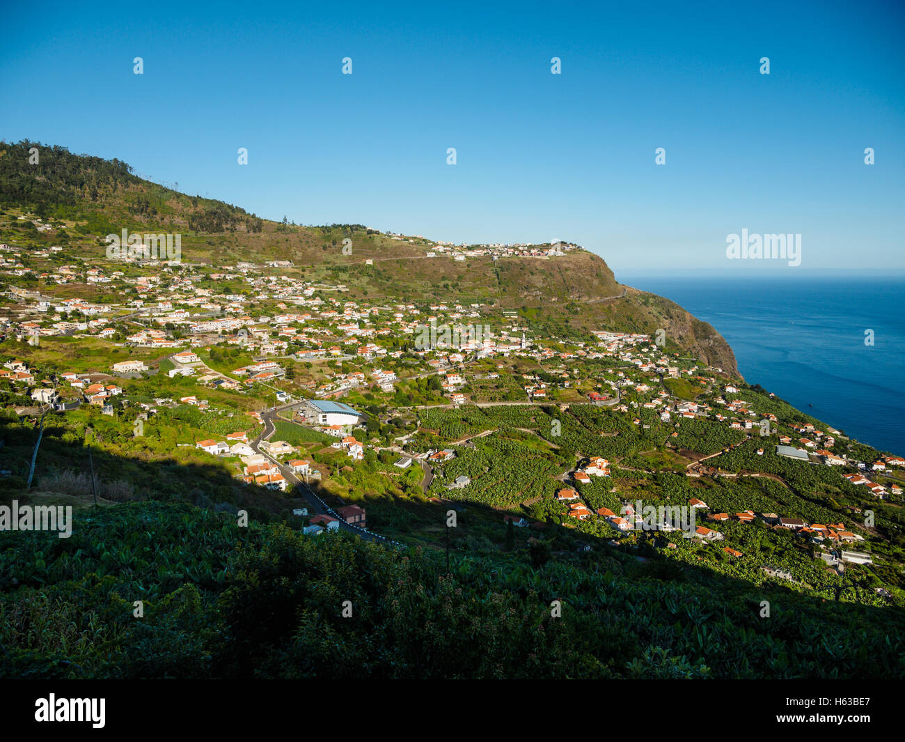 The village of Arco da Calheta on the Portuguese island of Madeira ...
