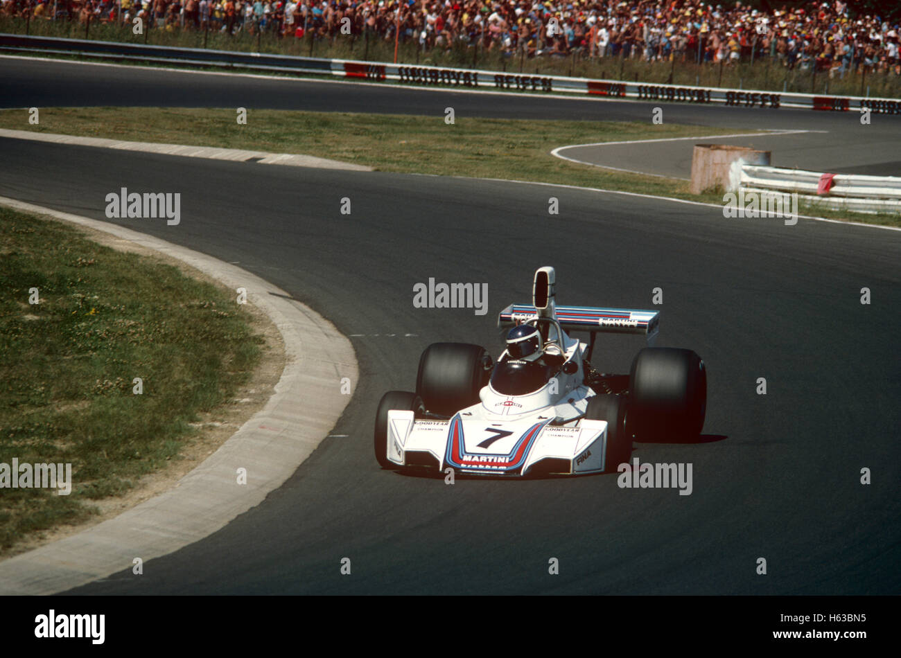 7 Carlos Reutemann in a Brabham Cosworth BT44B race winner at the German GP Nurburgring 3 August 1975 Stock Photo