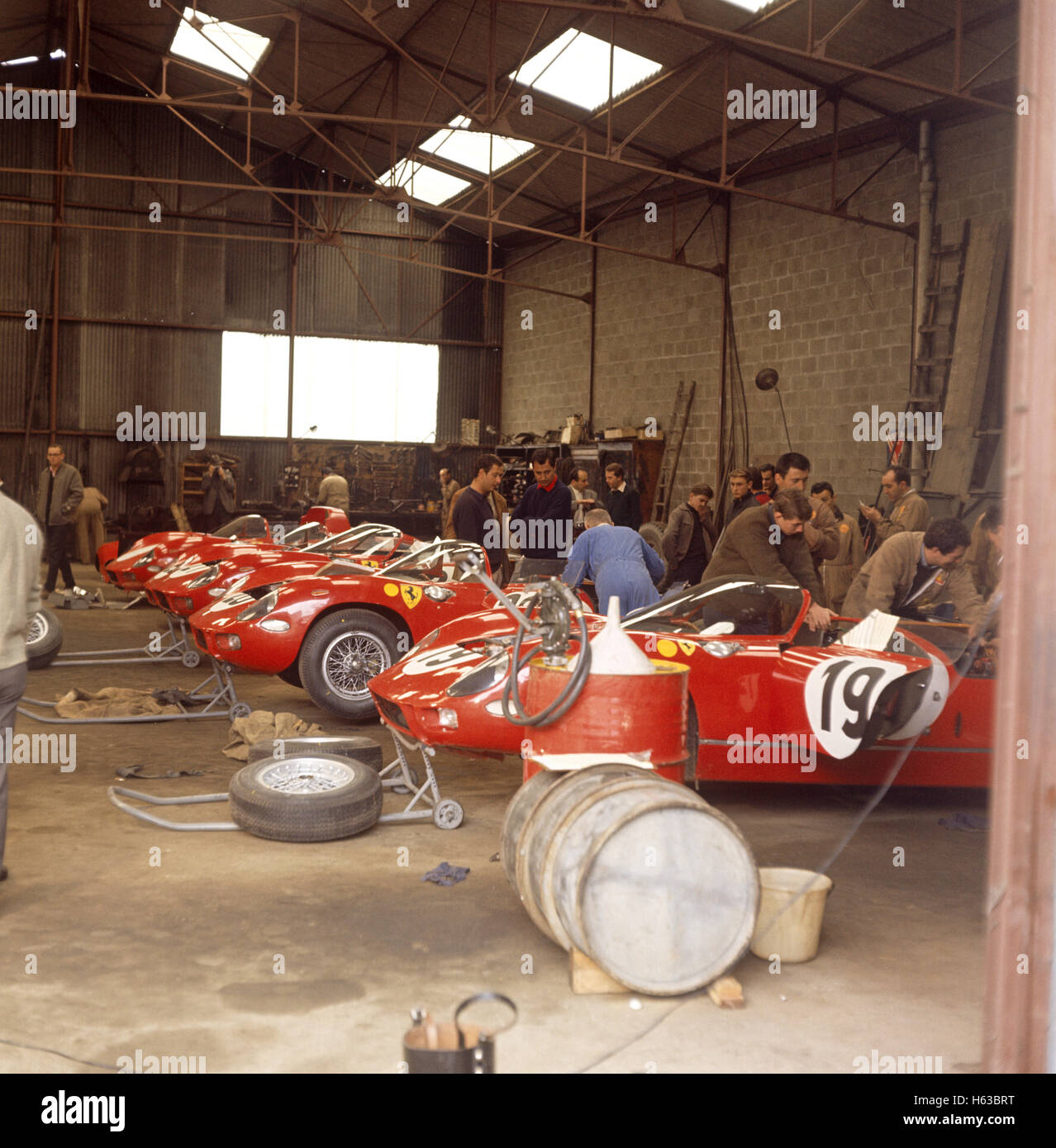 1963 Ferrari 250Ps Le Mans Garage Stock Photo