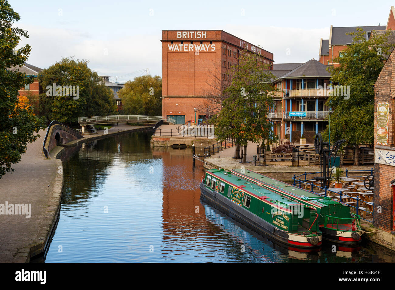 Nottingham canal and British Waterways building. In Nottingham, England. Stock Photo